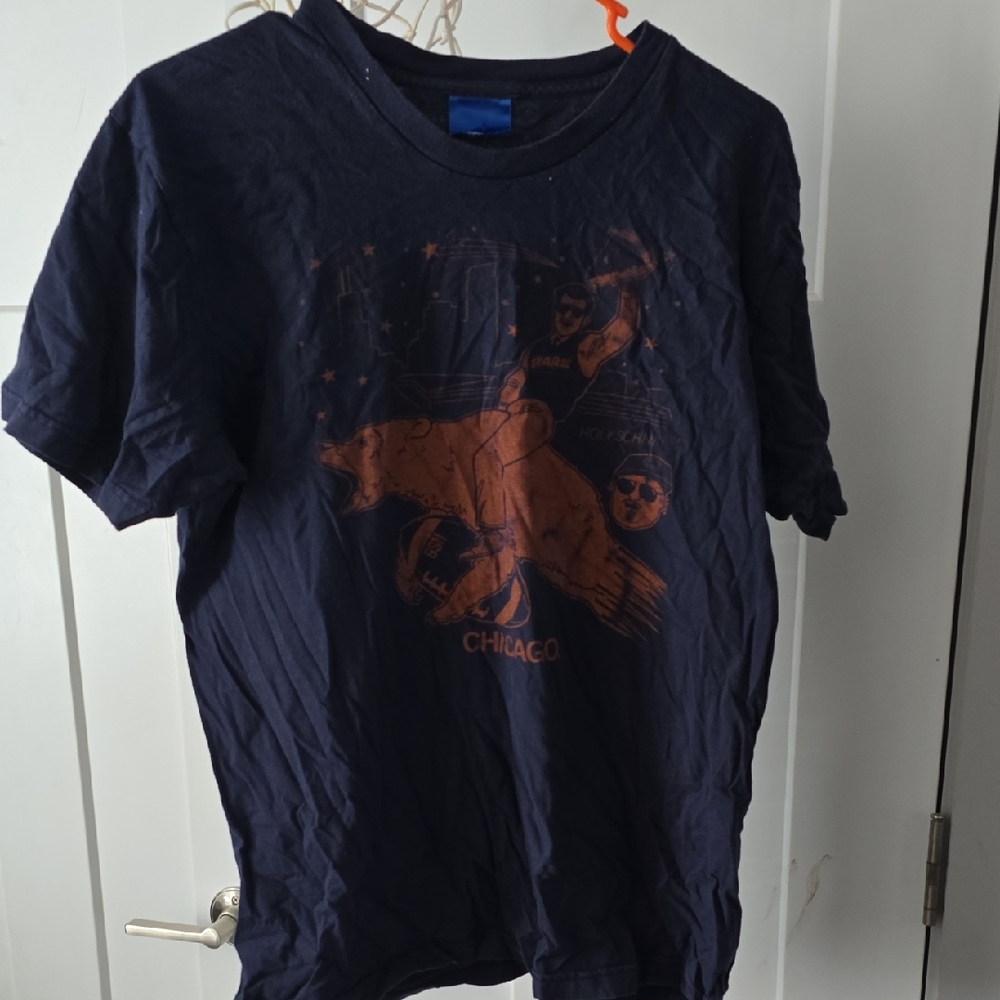 Chicago Bears Dick Butkis Hoky Schnike Raygun Navy Graphic T-Shirt